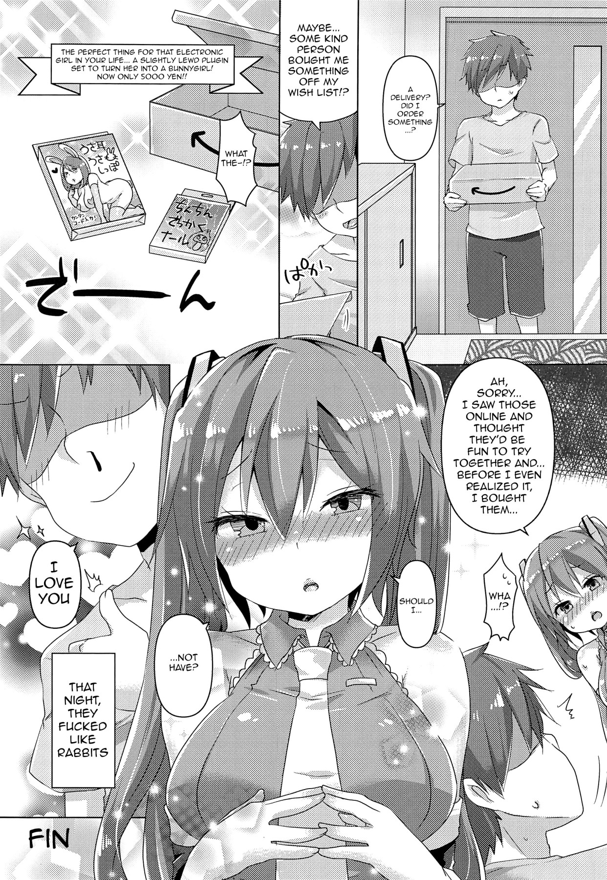 Hentai Manga Comic-A Book About Installing a Catgirl Plugin and Having Lovey-Dovey Sex With Miku-chan-Read-22